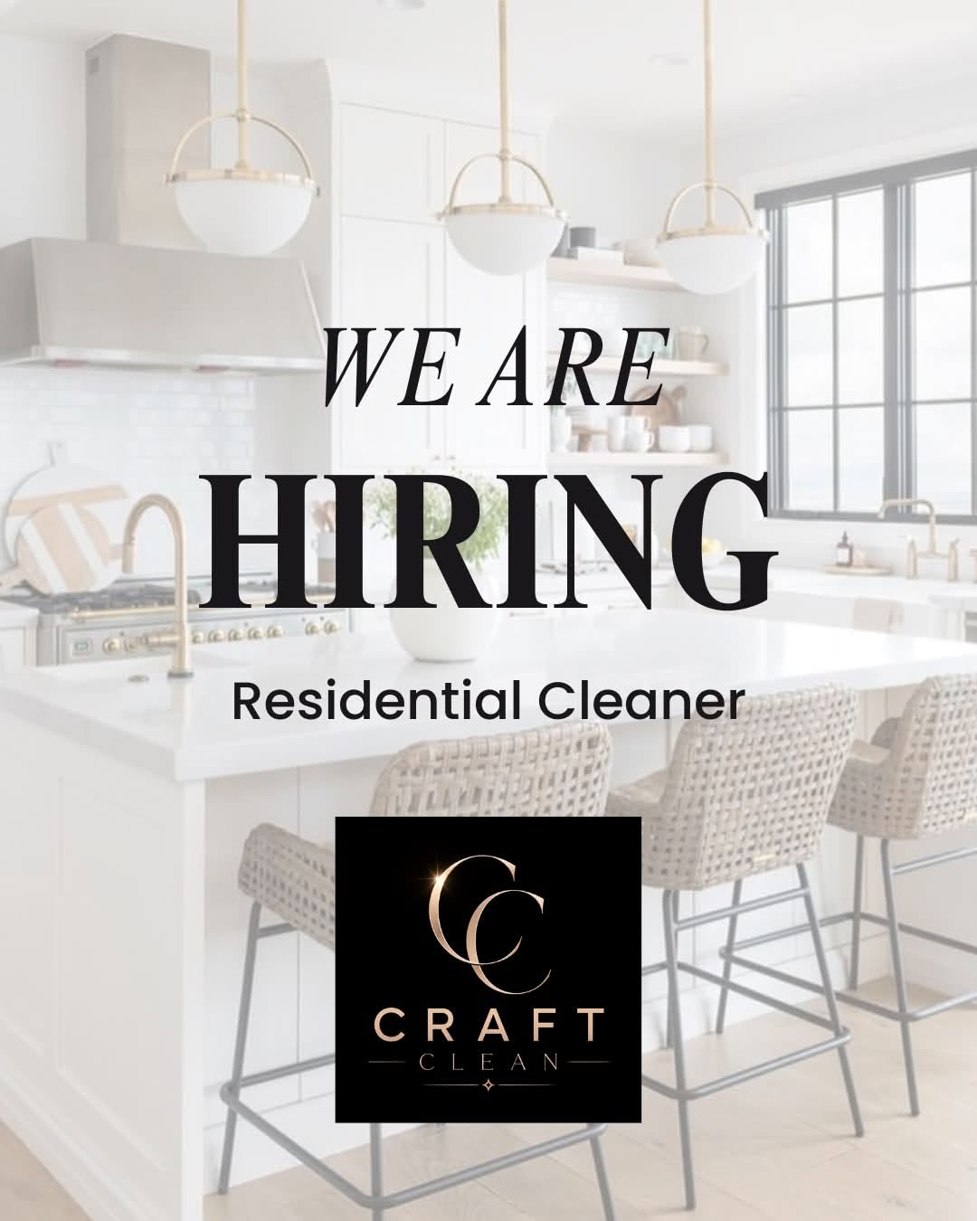 We are hiring a residential cleaner at Craft Clean